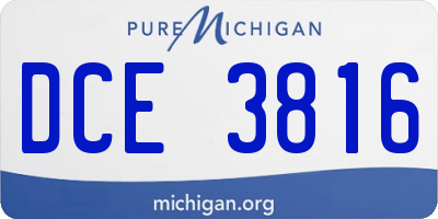 MI license plate DCE3816