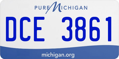 MI license plate DCE3861