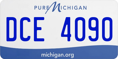 MI license plate DCE4090