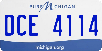 MI license plate DCE4114