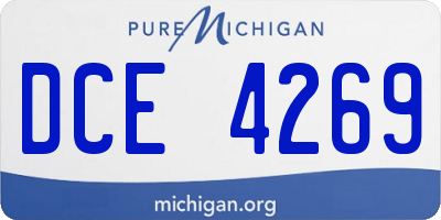 MI license plate DCE4269