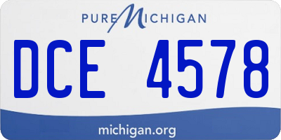 MI license plate DCE4578