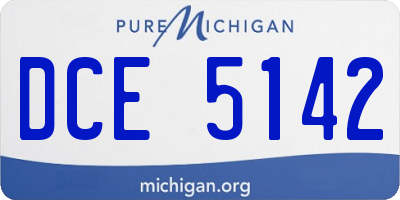 MI license plate DCE5142