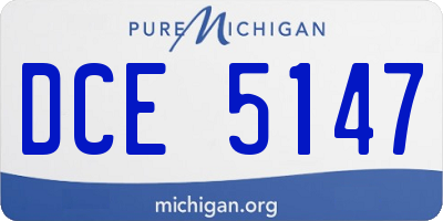 MI license plate DCE5147