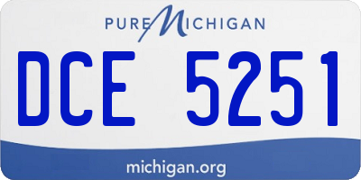 MI license plate DCE5251