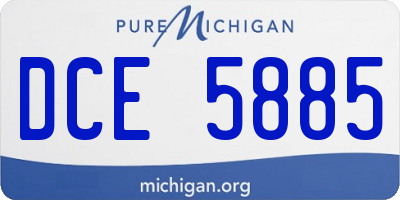 MI license plate DCE5885