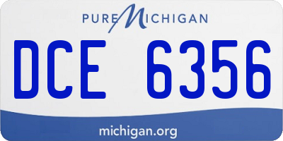 MI license plate DCE6356