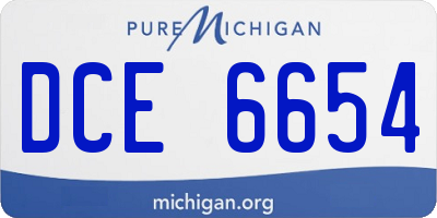 MI license plate DCE6654