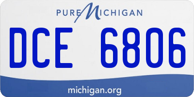 MI license plate DCE6806