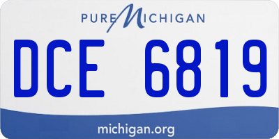 MI license plate DCE6819