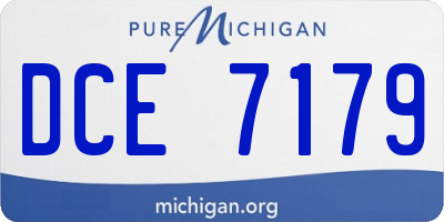 MI license plate DCE7179