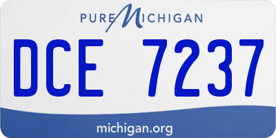 MI license plate DCE7237