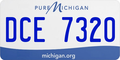 MI license plate DCE7320