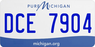 MI license plate DCE7904