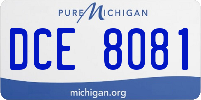 MI license plate DCE8081