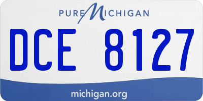 MI license plate DCE8127