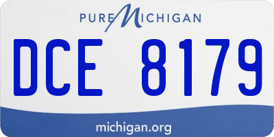 MI license plate DCE8179