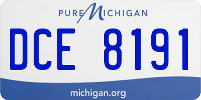 MI license plate DCE8191
