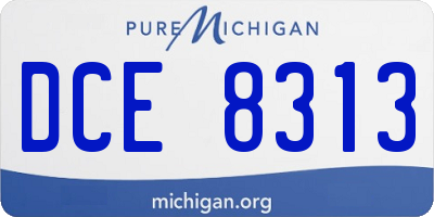 MI license plate DCE8313
