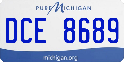 MI license plate DCE8689