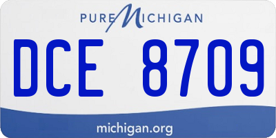 MI license plate DCE8709