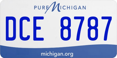 MI license plate DCE8787