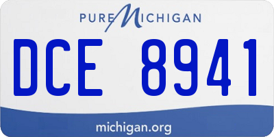 MI license plate DCE8941
