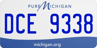 MI license plate DCE9338
