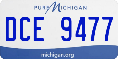 MI license plate DCE9477