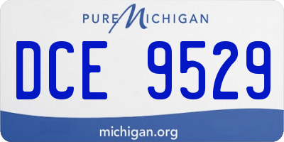 MI license plate DCE9529
