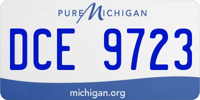 MI license plate DCE9723