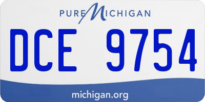 MI license plate DCE9754