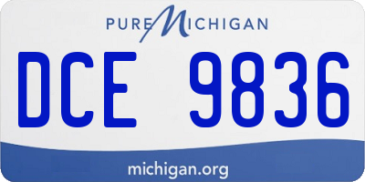MI license plate DCE9836