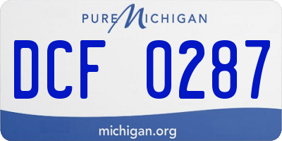 MI license plate DCF0287