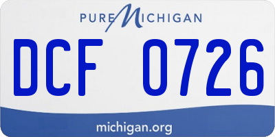 MI license plate DCF0726