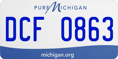 MI license plate DCF0863