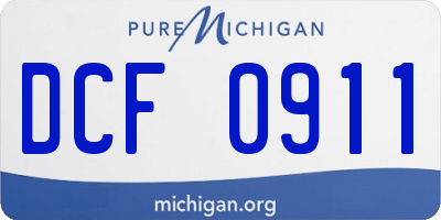 MI license plate DCF0911