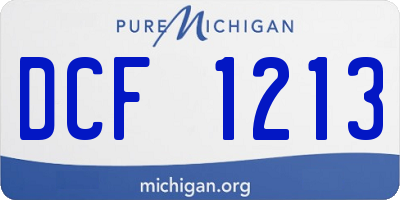 MI license plate DCF1213