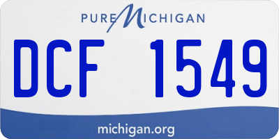 MI license plate DCF1549
