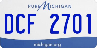 MI license plate DCF2701