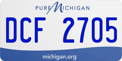 MI license plate DCF2705