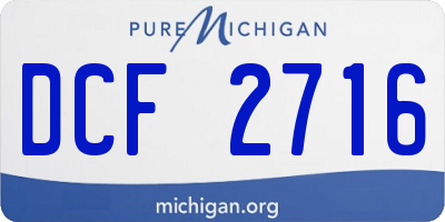 MI license plate DCF2716