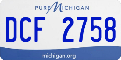 MI license plate DCF2758