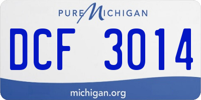 MI license plate DCF3014