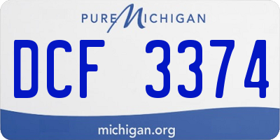 MI license plate DCF3374
