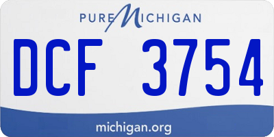MI license plate DCF3754