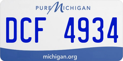 MI license plate DCF4934