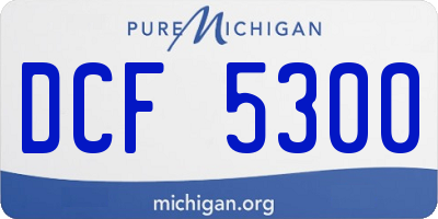 MI license plate DCF5300