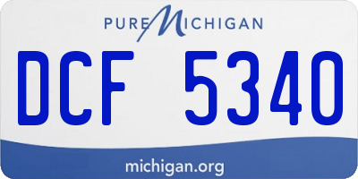 MI license plate DCF5340