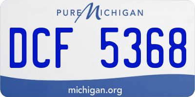 MI license plate DCF5368